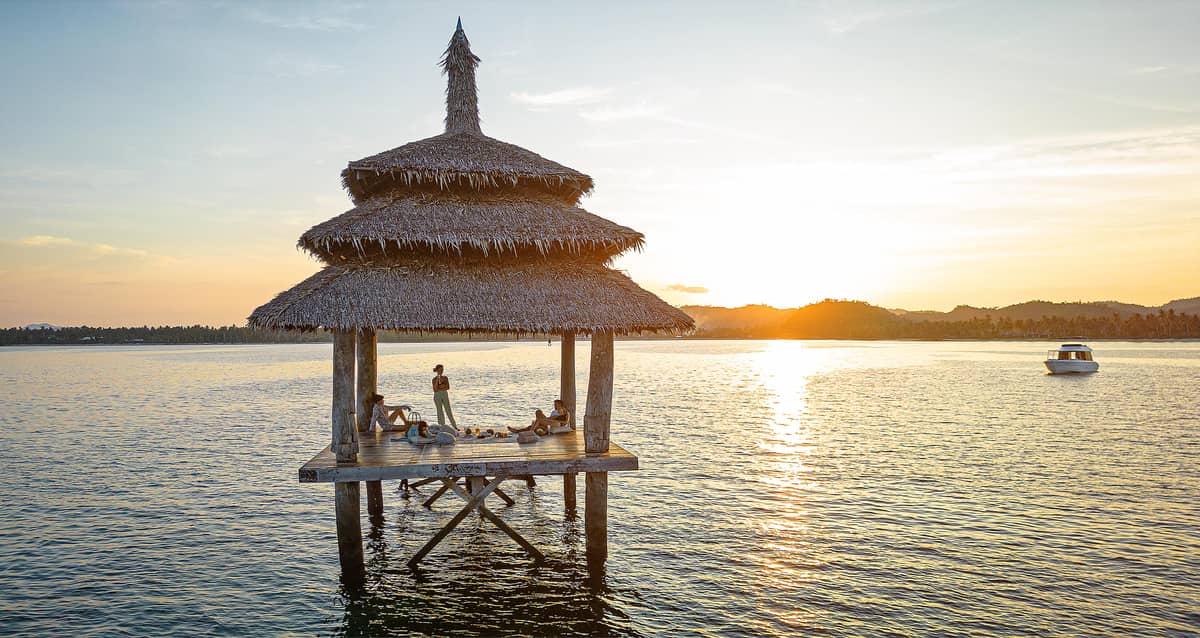 SEA pagoda at sunset.